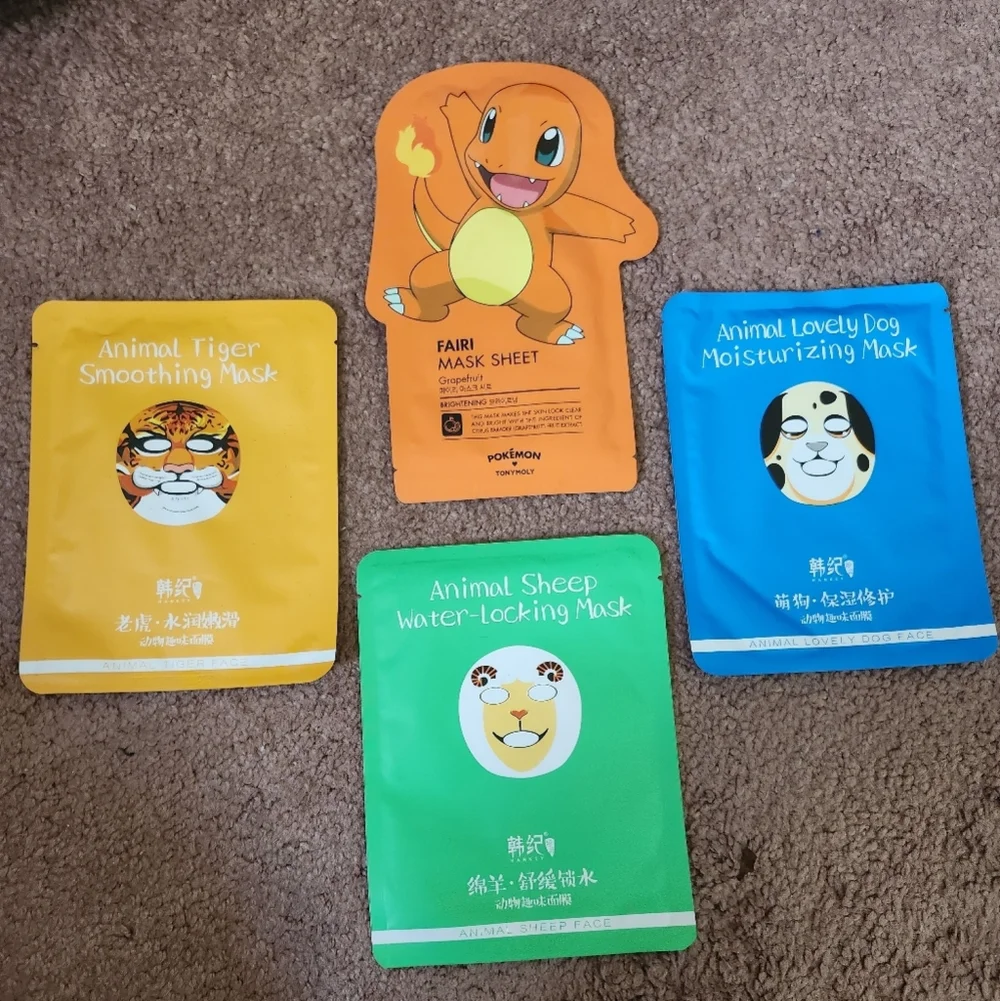 4-Pack: Secret Skin Animal Face Sheet Masks